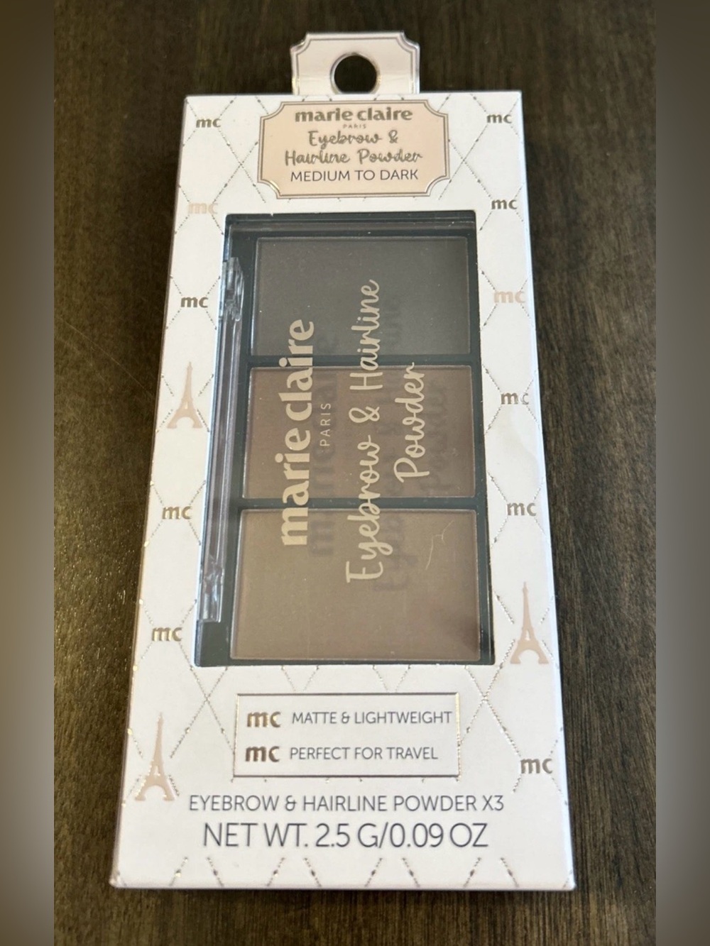 marie claire Eyebrow & Hairline Powder Medium to Dark Talc-Free Matte